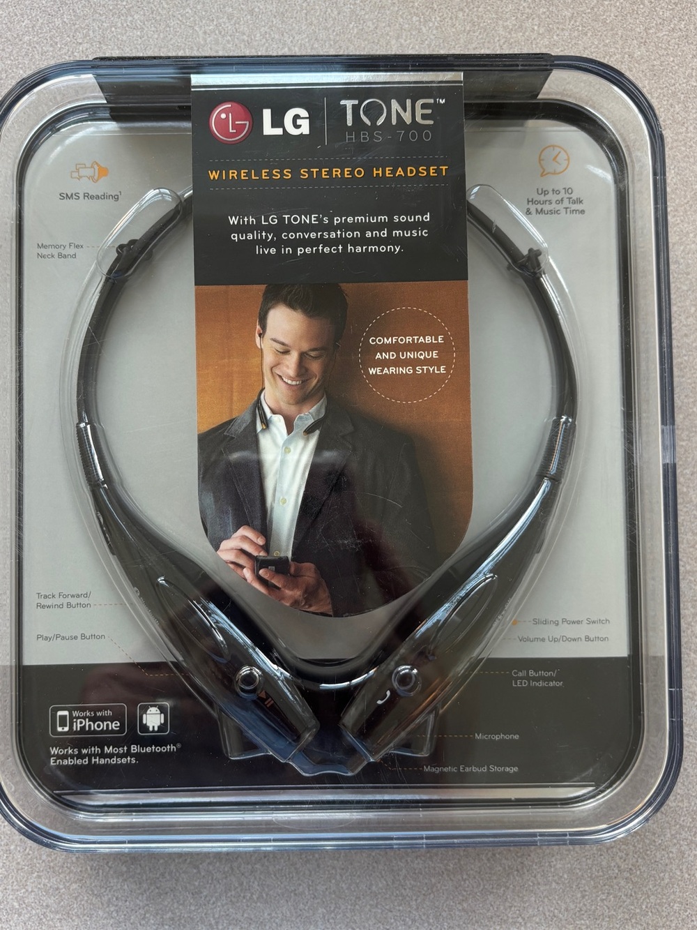 LG Tone HBS-700 Wireless Neckband Headset - Black